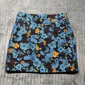 LOFT Women's Pencil Skirt Size 8 Floral Multicolor Above Knee Lined‎ Mid weight